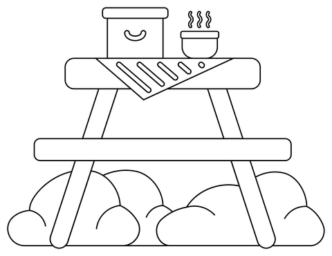 Picnic Table Coloring Page